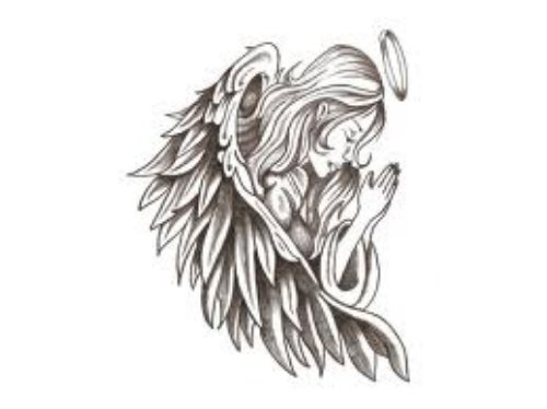 Praying Angel Girl Tattoo Design