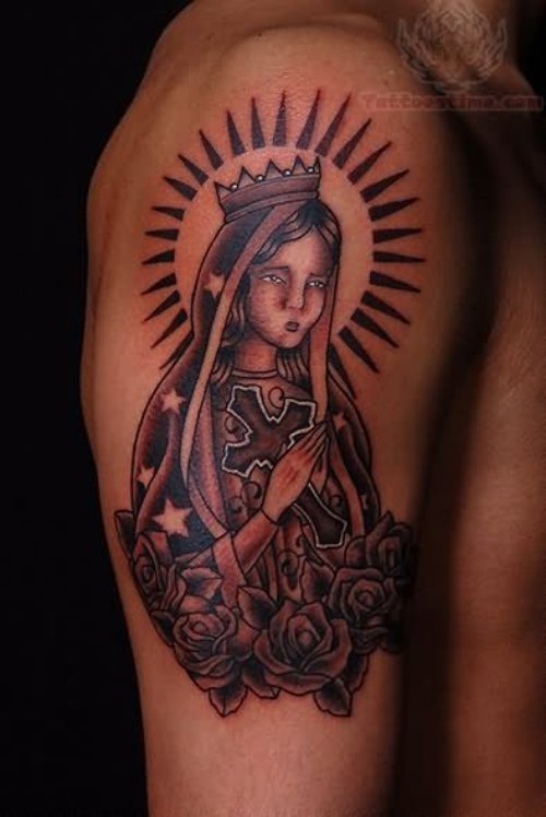 Charming Angel Tattoo On Shoulder