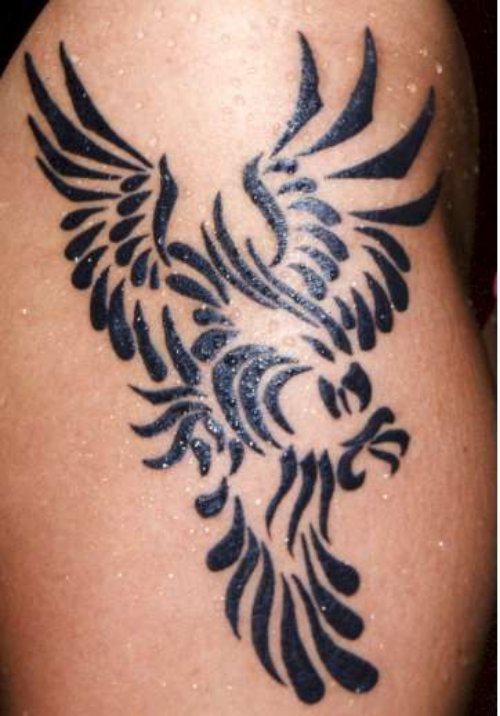 Tribal Flying Eagle Animal Tattoo