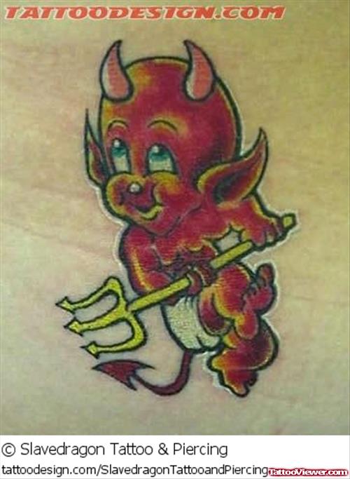 Red Ink Animated Devil Tattoo