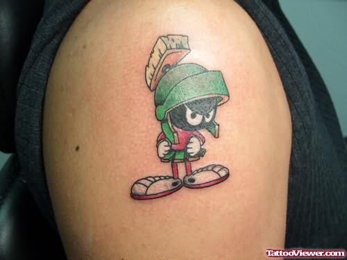 Awesome Cartoon Animated Tattoo On Shoulder