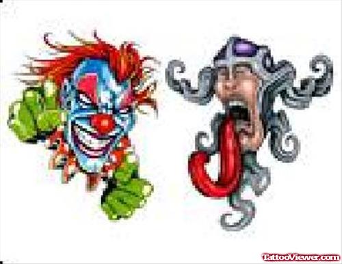 Animated Joker Tattoos Designs