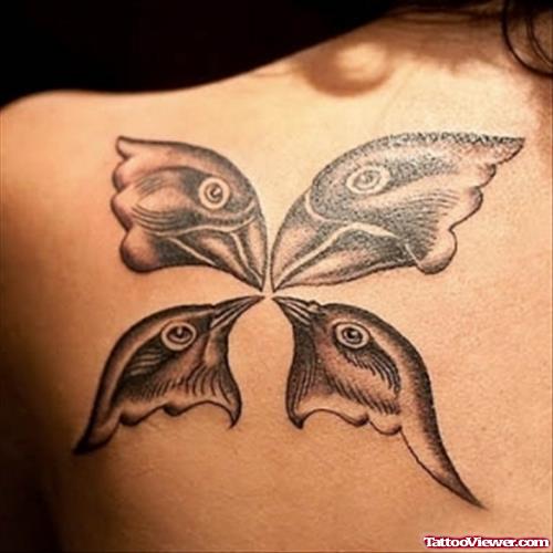 Grey Ink Butterfly Animated Tattoo