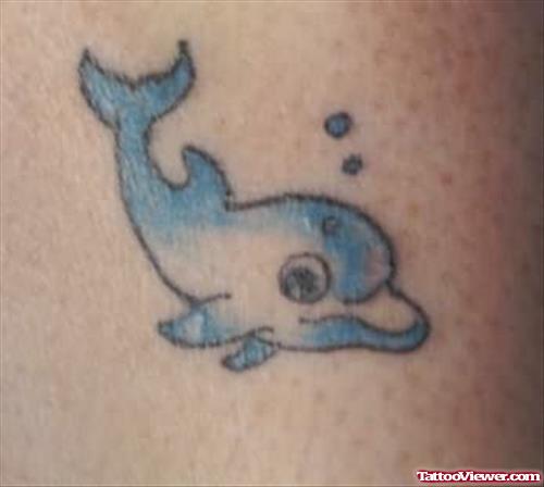 Blue Ink Dolphin Animated Tattoo