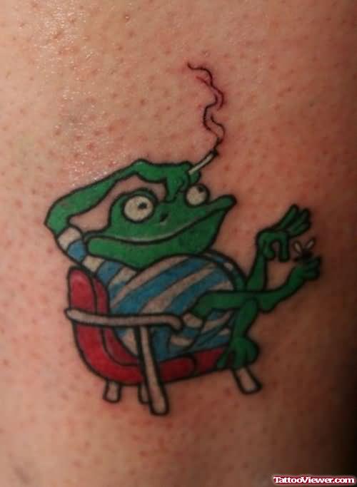 Smoking Frog Animated Tattoo
