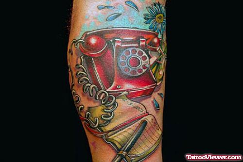 Red Ink Telephone Animated Tattoo