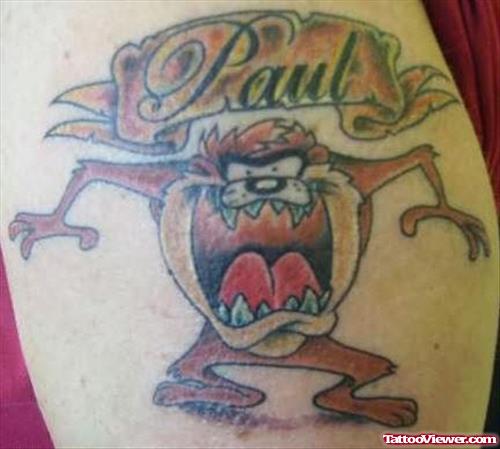 Paul Banner And Taz Animated Tattoo