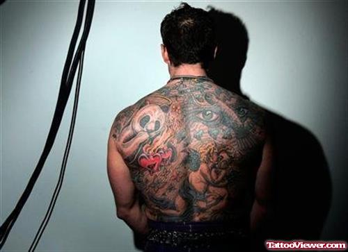 Awesome Colored Animated Tattoo On Back Body