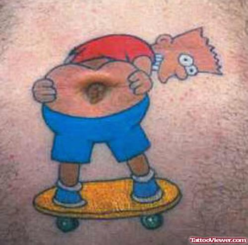 Animated Color Simpson Funny Tattoo