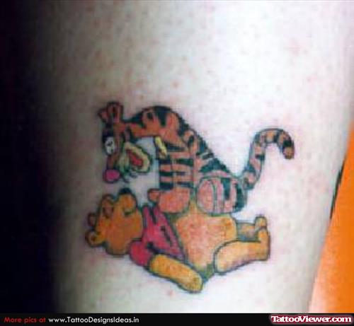Pooh Bear And Tiger Animated Tattoo