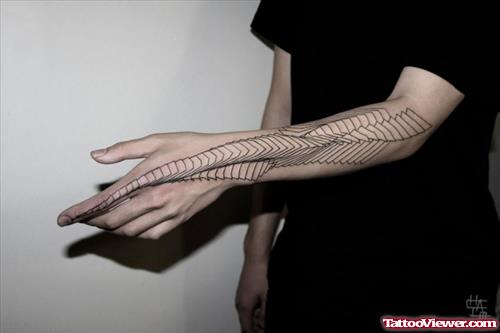 Animated Tattoo On Man Left Sleeve