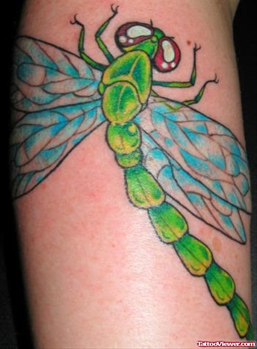 Green Dragonfly Animated Tattoo