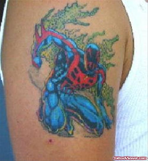 Colored Spider Man Animated Tattoo