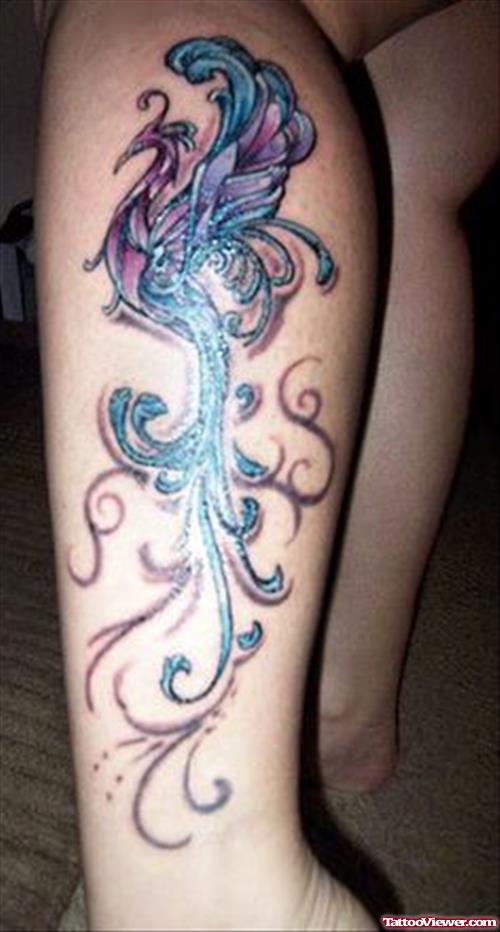 Animated Tattoo On Left Leg