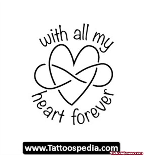 Infinity Heart Animated Tattoo Design