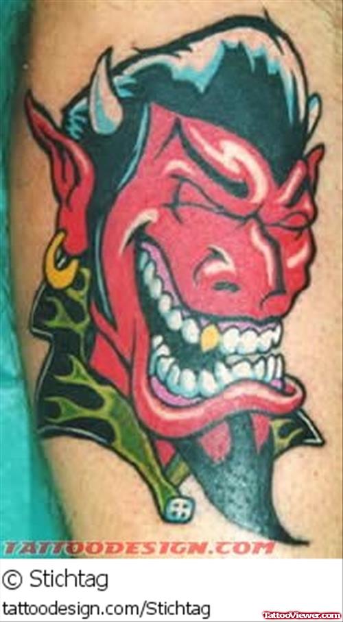 Classic Red Ink Devil Animated Tattoo