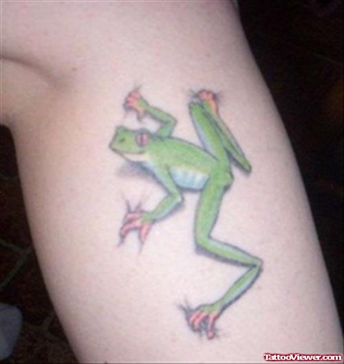 Green Ink Frog Animated Tattoo