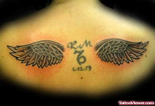 Angel Wings And Capricorn Animated Tattoo