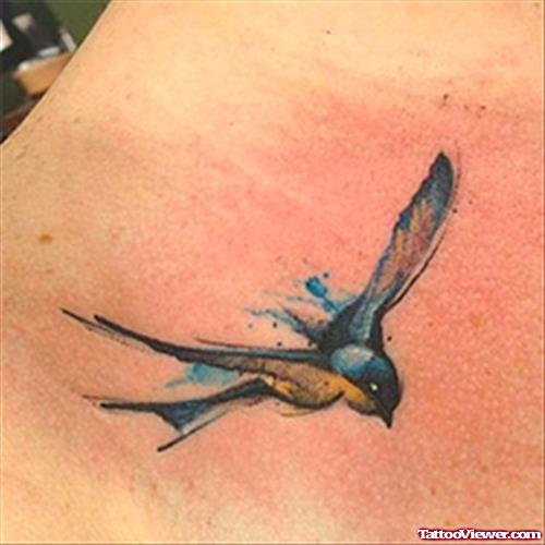 Abstract Animated Flying Bird Tattoo