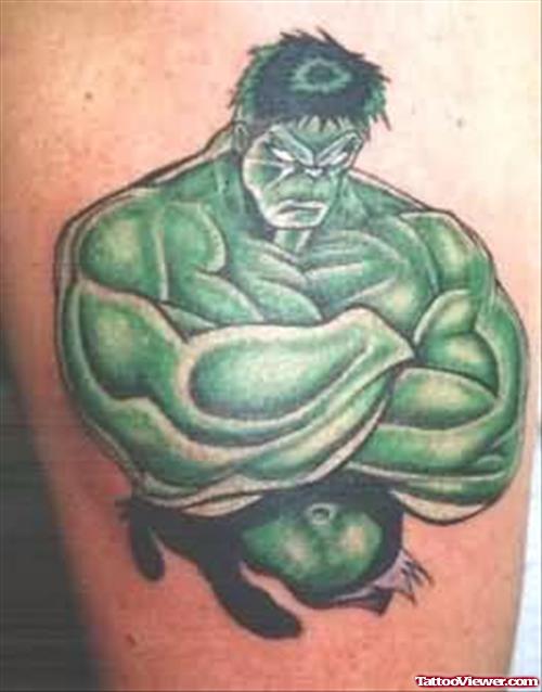 Awesome Green Ink Hulk Animated Tattoo