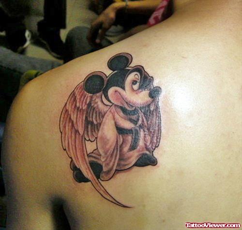 Angel Winged Mickey Mouse Animated Tattoo