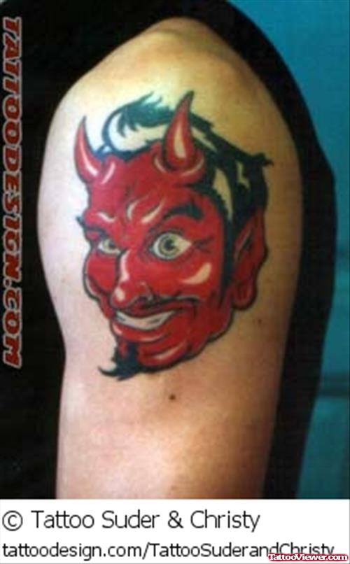 Red Ink Devil Head Animated Tattoo