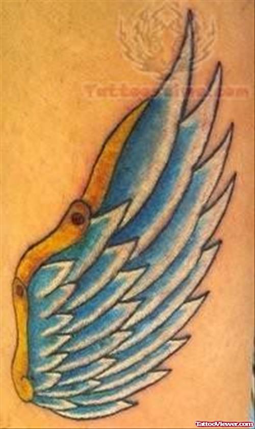 Blue Ink Angel Wing Animated Tattoo