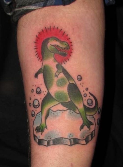 Green Ink Dragon Tattoo