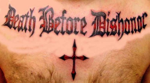 Death Before Dishonor Cross Animated Tattoo