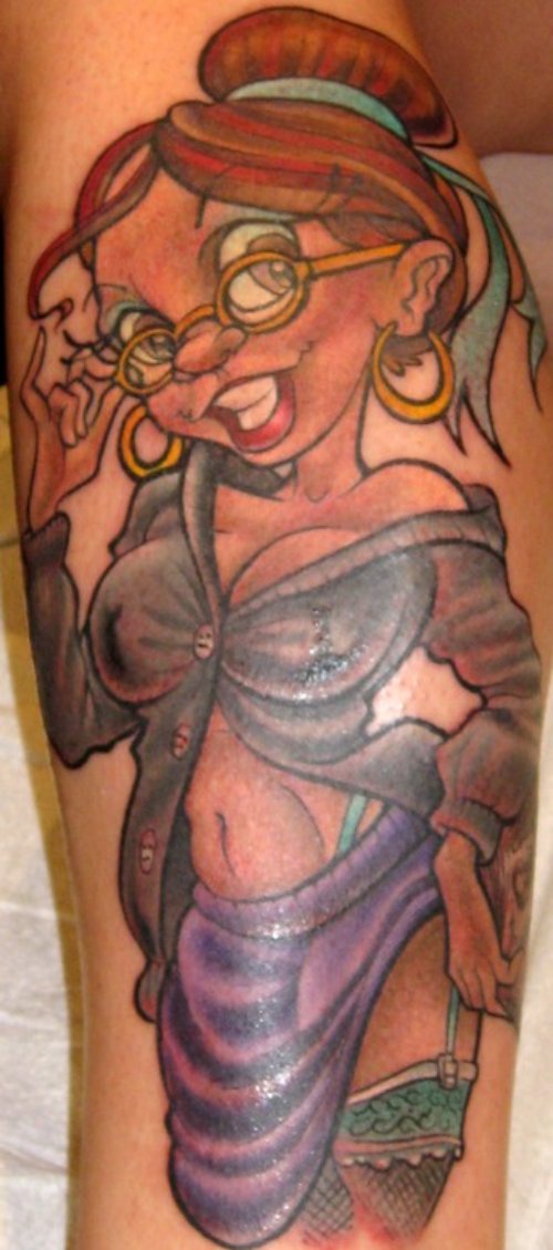 Animated Color Ink Girl Tattoo