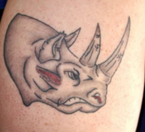 Grey Ink Rhino Animated Tattoo