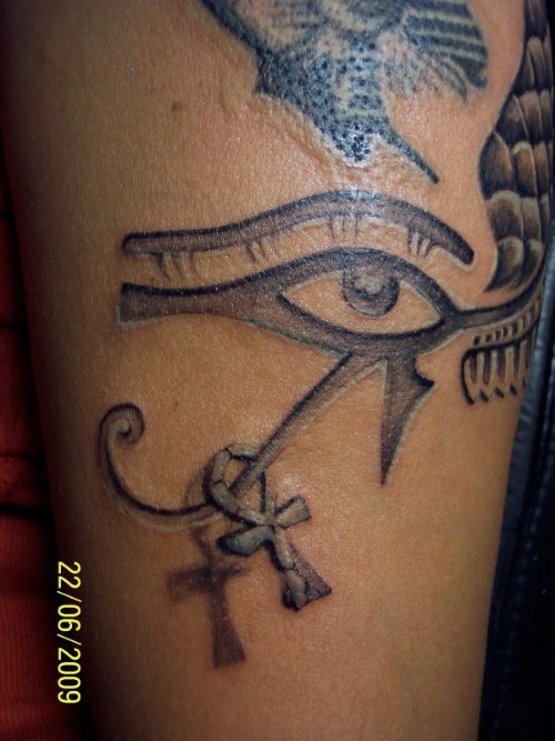 Horus Eye And Ankh Tattoo
