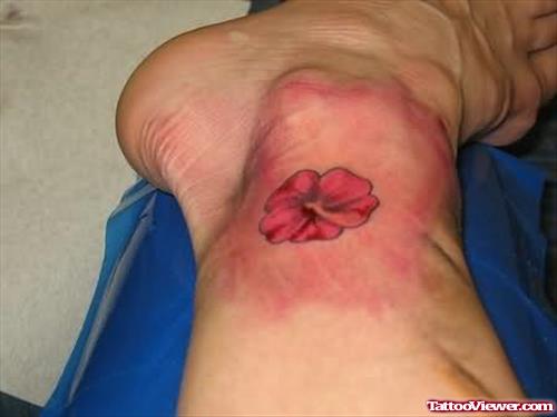 Hibiscus Tattoo On Ankle
