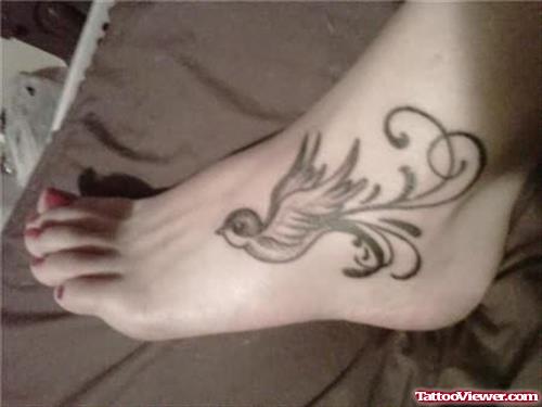 Lovely Bird Ankle Tattoo