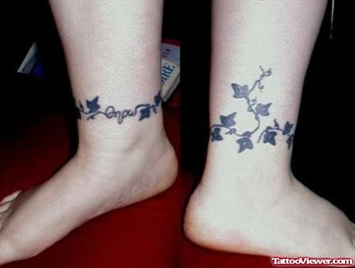 Lovely Vine Ankle Tattoo