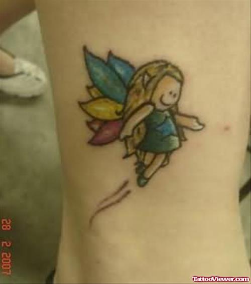 Fairy Tattoo On Ankle For Girls