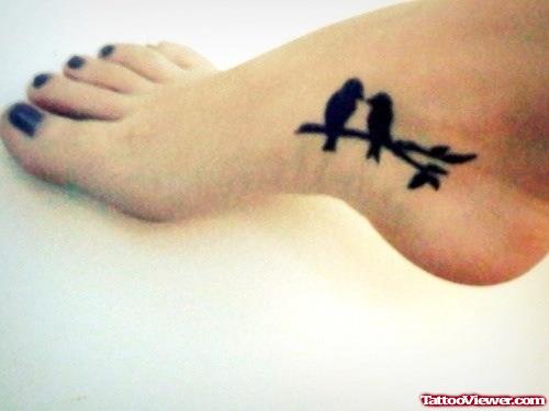 Black Birds Ankle Tattoo For Girls