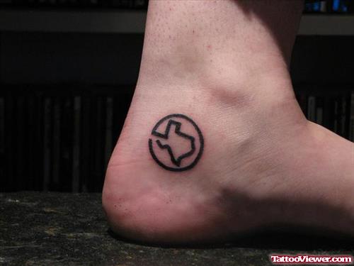 Texas Map Tattoo On Ankle