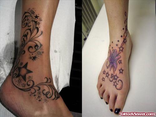 Star Ankle Tattoos For Girls