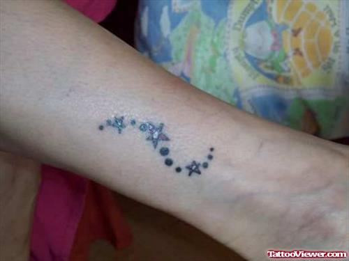 Grey Ink Stars Ankle Tattoo