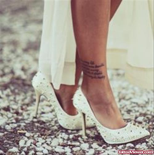 Lettering Tattoo On Right Ankle