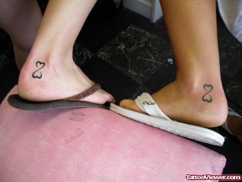 Infinity Hearts Tattoo On Ankle
