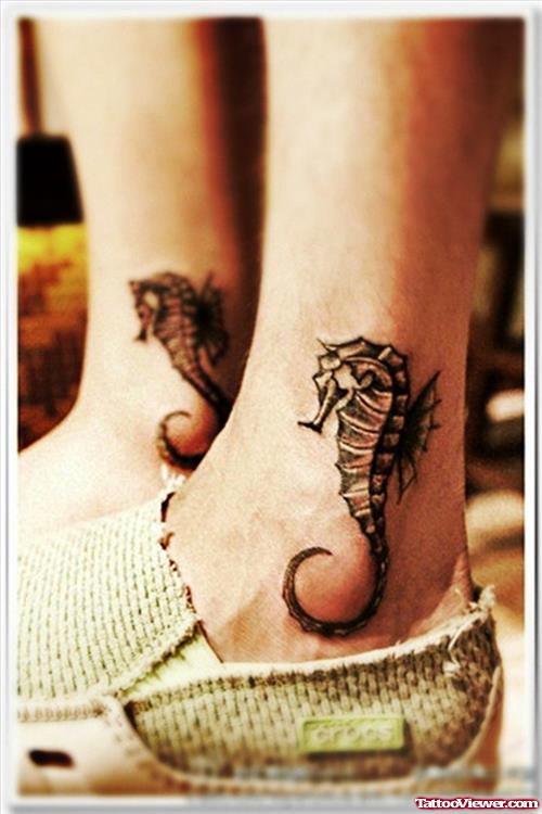 Seahorse Ankle Tattoo