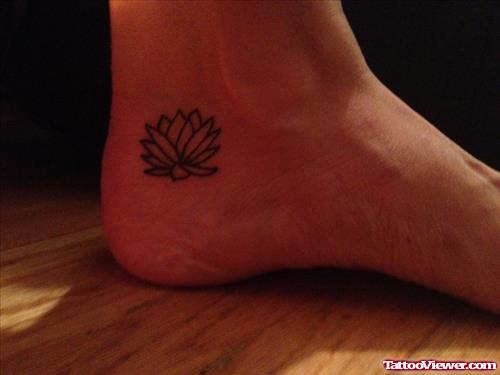 Outline Flower Ankle Tattoo
