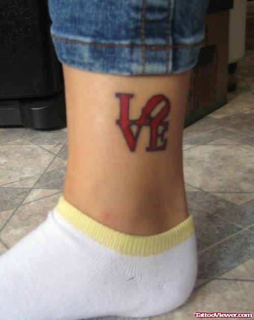 Love Tattoo On Ankle