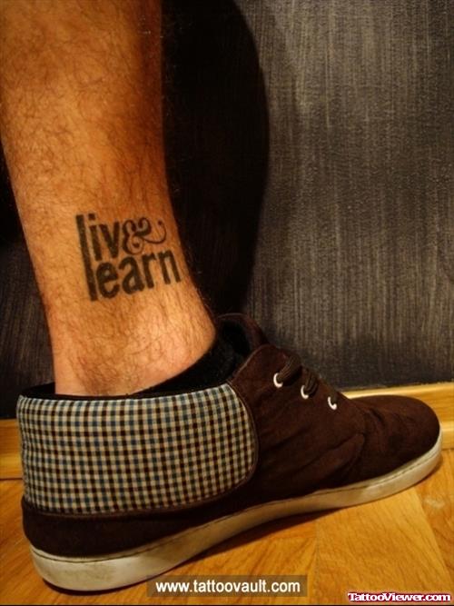 Love Learn Ankle Tattoo