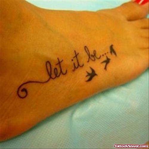 Let It Be flying Birds Ankle Tattoo