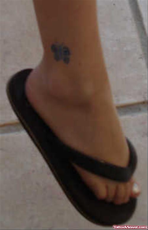 Butterfly Tattoo On Right Ankle