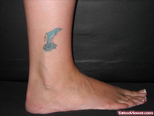 Blue Dolphin Ankle Tattoo
