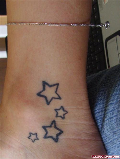 Outline Stars Ankle Tattoo